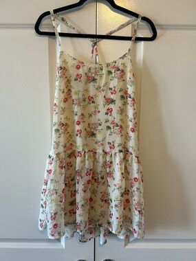 *FREE SHIPPING* Hem & Thread Cream Floral Sundress with Pink & Green Accents
